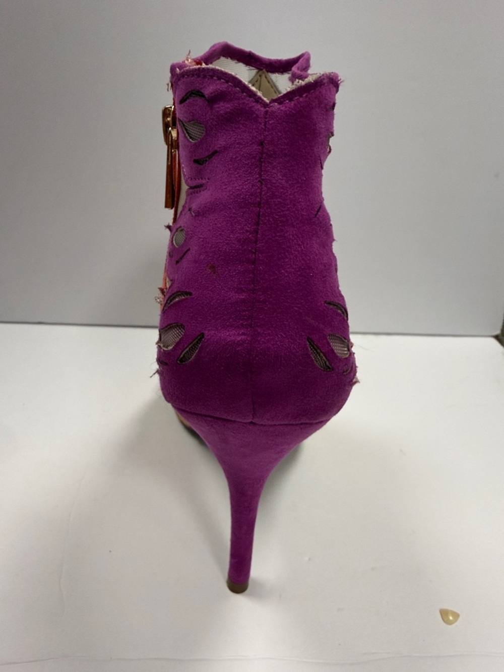 Floral Multicolor Mesh Ankle Bootie - Purple, Orange, Blue, Yellow - Picture 4 of 7